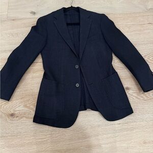 Suitsupply Havana Navy Wool Silk Blend Jacket 36s